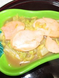 白菜とソーセージのシャンタンカレー風炒め-レシピのメイン写真