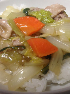 お鍋の残りで!中華丼-レシピのメイン写真