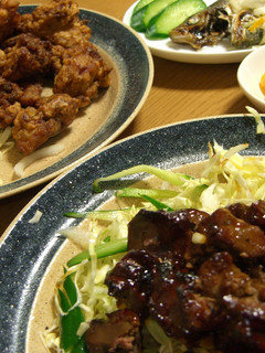 鶏の肝の照り焼きとキャベツマヨネーズ-レシピのメイン写真