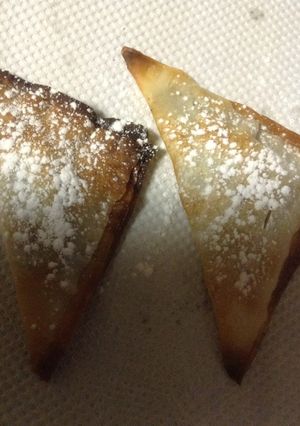 ワンタンの皮で☆簡単三角チョコパイ風♡-レシピのメイン写真