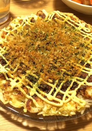 もやしとキャベツの肉無ヘルシーお好み焼き-レシピのメイン写真