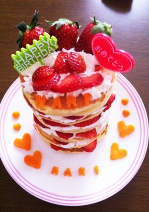 パンケーキタワー☆ハーフバースデー-レシピのメイン写真