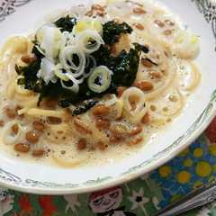 ふわしゅわ♡簡単納豆パスタ-レシピのメイン写真