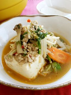 レンジで簡単あったか!野菜の坦々ひとり鍋-レシピのメイン写真