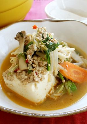 レンジで簡単あったか！野菜の坦々ひとり鍋-レシピのメイン写真
