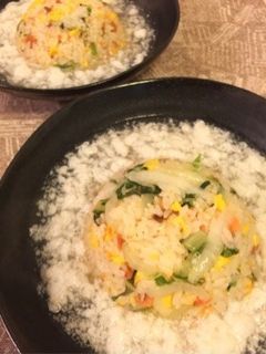 簡単♪白菜と鮭の淡雪あんかけチャーハン-レシピのメイン写真
