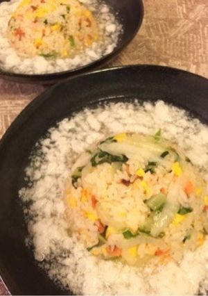 簡単♪白菜と鮭の淡雪あんかけチャーハン-レシピのメイン写真