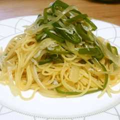 รูปของ ピーマンとしらすの和風パスタ