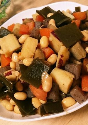 簡単常備菜☆さつまいも入りホックリ五目豆-レシピのメイン写真
