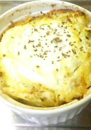 キャベツと鶏の巣ごもり卵-レシピのメイン写真
