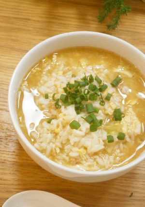 夜食グルメ★鮭フレーク入り卵雑炊-レシピのメイン写真