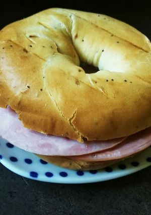 簡単すぎ！朝食に！ハムマヨベーグル-レシピのメイン写真
