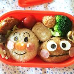 รูปของ キャラ弁 アンパンマン＆カレーパンマン♪