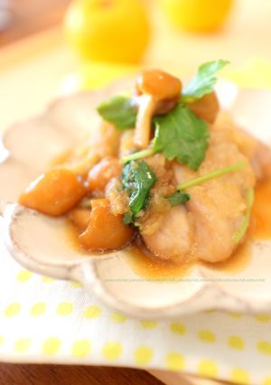 簡単☺柚子生姜鶏もも肉のなめこおろし煮-レシピのメイン写真