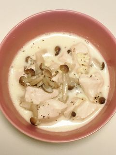 ♡ママのチキンときのこの豆乳スープ♡-レシピのメイン写真