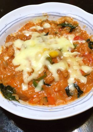 簡単★余ったご飯でトマトチーズリゾット-レシピのメイン写真