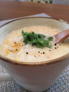 マグカップで簡単ホッと豆乳スープごはん。-レシピのメイン写真