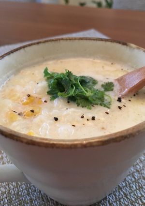 マグカップで簡単ホッと豆乳スープごはん。-レシピのメイン写真