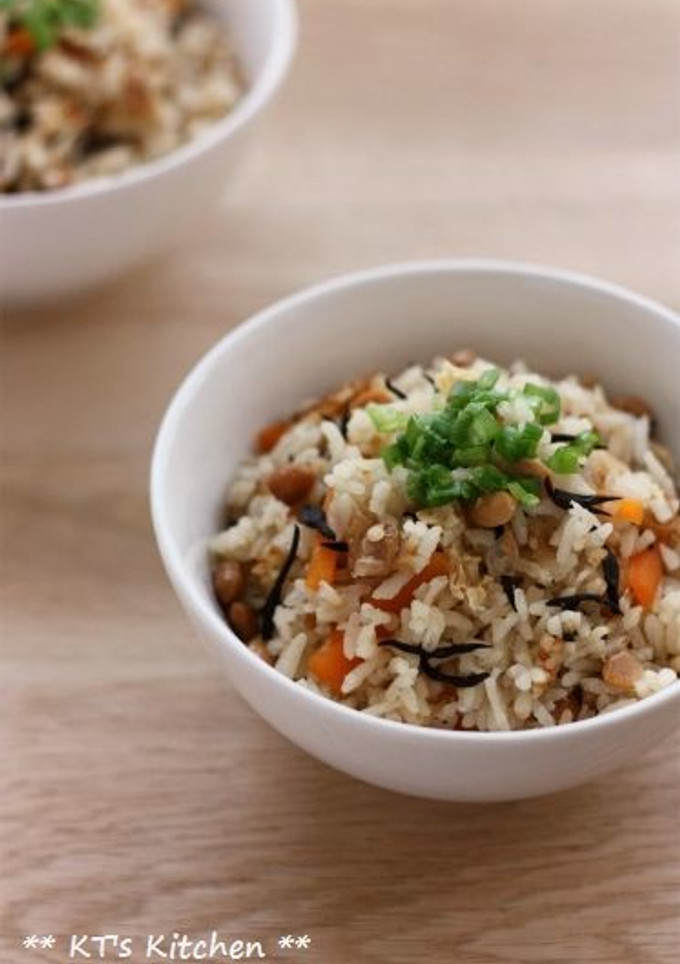 納豆とひじきの炊き込みご飯-レシピのメイン写真