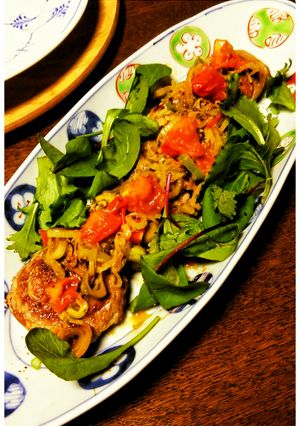 豚の薄切り肉がステ～キにドレスアップ♪-レシピのメイン写真