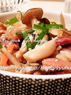 焼き鳥缶とごぼう☆炊き込みご飯-レシピのメイン写真
