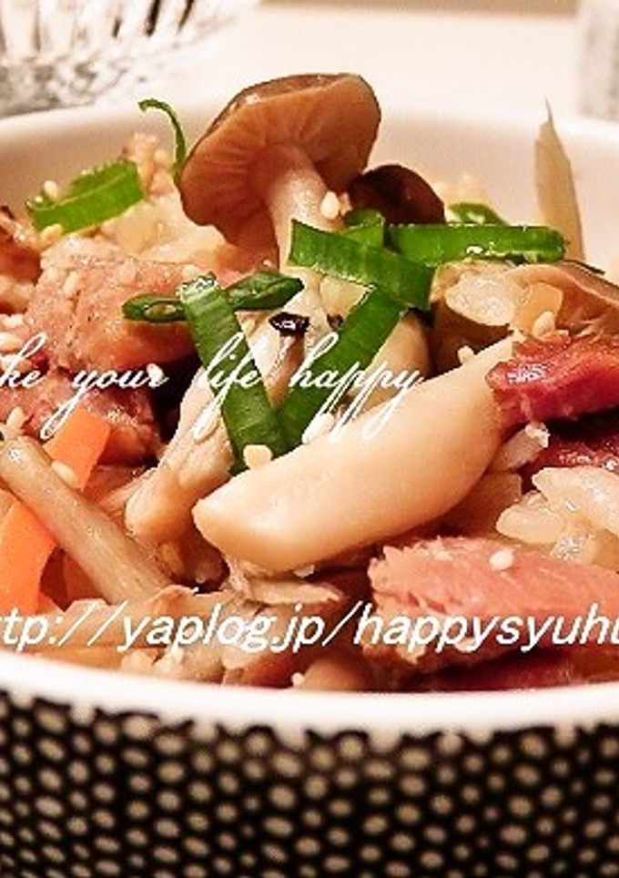 焼き鳥缶とごぼう☆炊き込みご飯-レシピのメイン写真