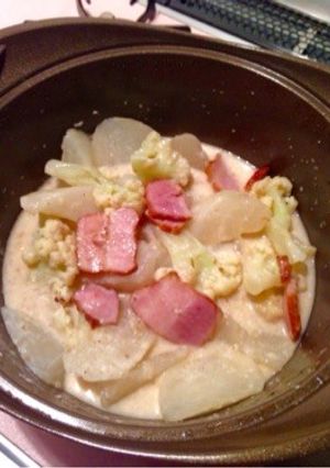 白野菜とベーコン-レシピのメイン写真