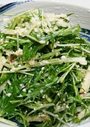 簡単！水菜と林檎の白和えサラダ！-レシピのメイン写真