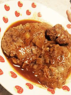 煮込み風ハンバーグ-レシピのメイン写真