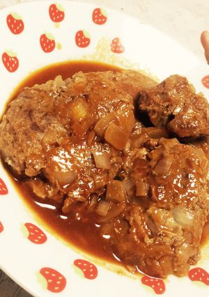 煮込み風ハンバーグ-レシピのメイン写真
