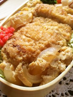 お弁当用のカツ丼(カツの卵とじ)はこれ!-レシピのメイン写真