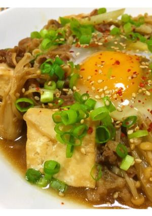 大皿一品！超簡単♡肉豆腐〜すきやき風味〜-レシピのメイン写真