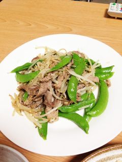スナップエンドウのシャキシャキ炒め♡-レシピのメイン写真