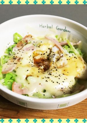 レンジで1分^o^簡単キャベツの巣ごもり-レシピのメイン写真