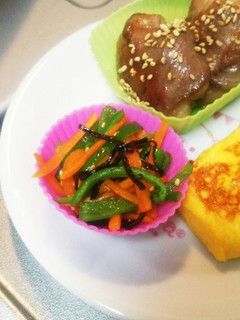 にんじんとピーマンの塩昆布きんぴら♥-レシピのメイン写真