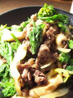 牛肉と菜の花のオイスターソース炒め-レシピのメイン写真