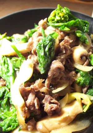 牛肉と菜の花のオイスターソース炒め-レシピのメイン写真