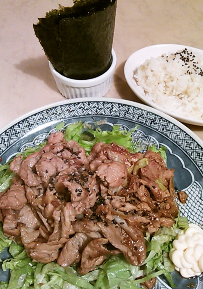 生姜焼き手巻きご飯-レシピのメイン写真