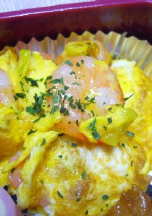 お弁当に♪エビたま中華炒め-レシピのメイン写真