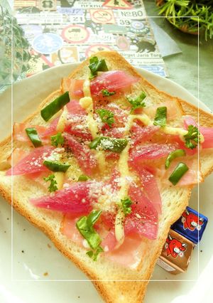 ベーコン×紫玉葱のさっぱりトースト-レシピのメイン写真