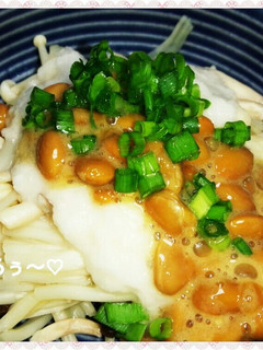 レンジで簡単☆きのこのねばねば長芋納豆♪-レシピのメイン写真