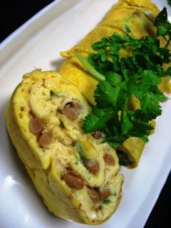香菜と納豆の玉子焼き-レシピのメイン写真