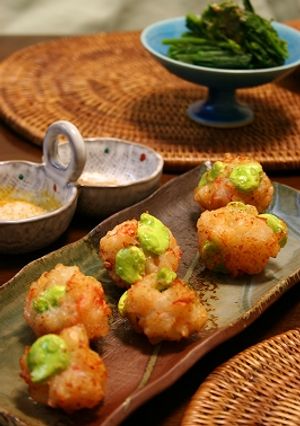 簡単！そら豆と新玉ねぎのえびしんじょ-レシピのメイン写真