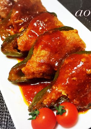 タレだけでも美味しい＊ピーマンの肉詰め-レシピのメイン写真