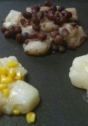 簡単ホットプレート☆餅のもんじゃ焼き風♪-レシピのメイン写真