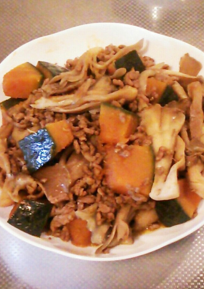 かぼちゃと舞茸のすき焼き風-レシピのメイン写真