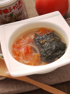 シャンタンde焼き海苔とトマトのスープ-レシピのメイン写真
