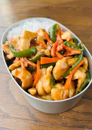 鶏むねで節約！青椒肉絲風弁当-レシピのメイン写真