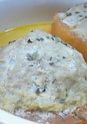 旨みがジュワッ♪ひき肉詰めトマト煮込み-レシピのメイン写真