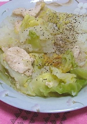 新キャベツとチキンのおろし蒸し♪-レシピのメイン写真